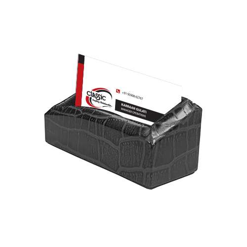 Black Croco Embossed Business Card Holder