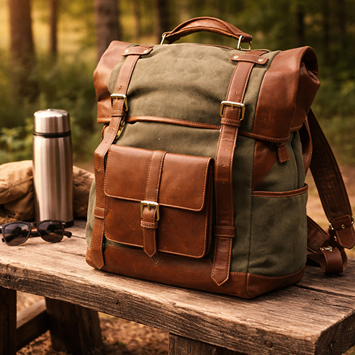 Suede Leather Bagpack