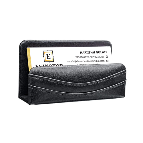 Leather Business Card Holder Black
