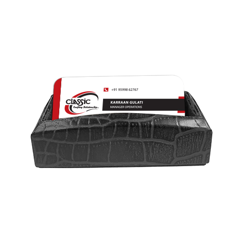 Black Croco Embossed Business Card Holder