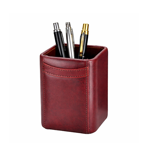 Leather Pencil Cup Brown