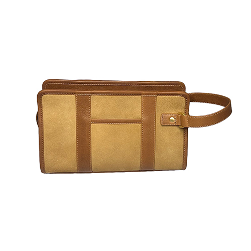 Suede Leather Toiletery Bag